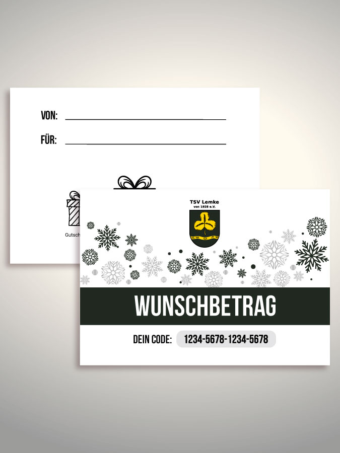 Weihnachtsgutschein per Versand (Weiß)