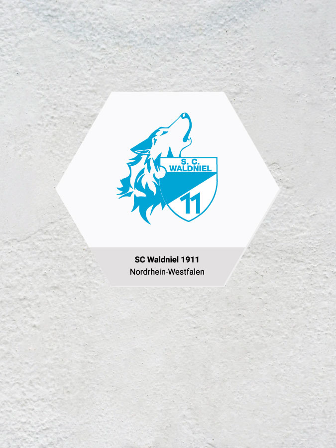 Wandkachel Hexagon mit Logo