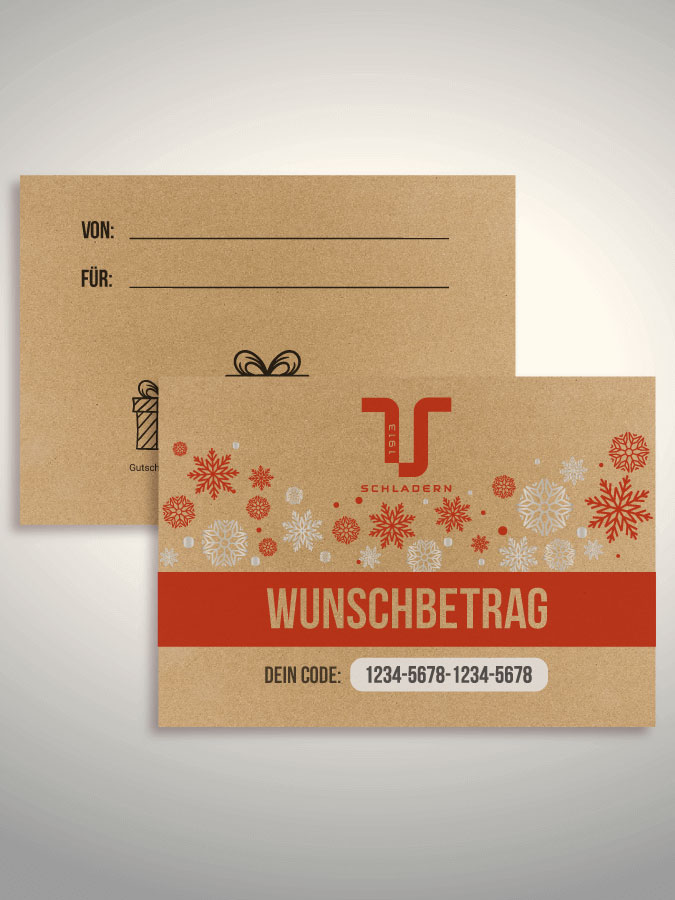 Weihnachtsgutschein per Versand (Kraftpapier)