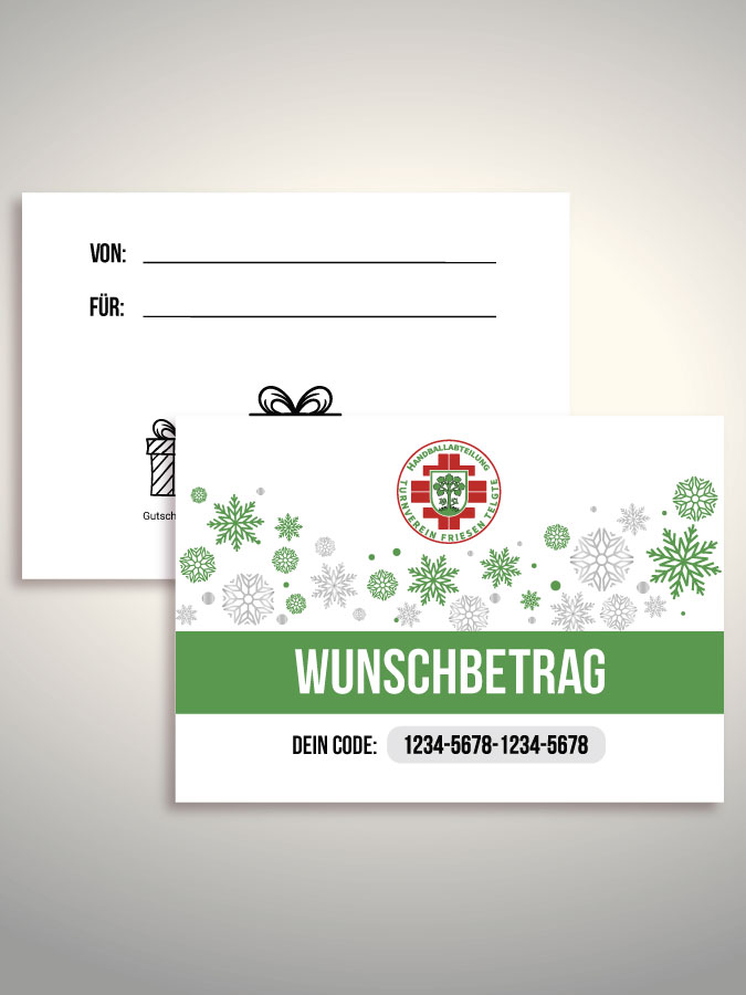 Weihnachtsgutschein per Versand (Weiß)