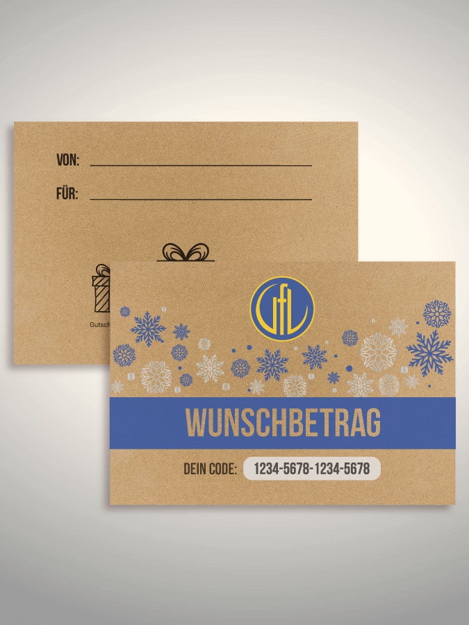 Weihnachtsgutschein per Versand (Kraftpapier)