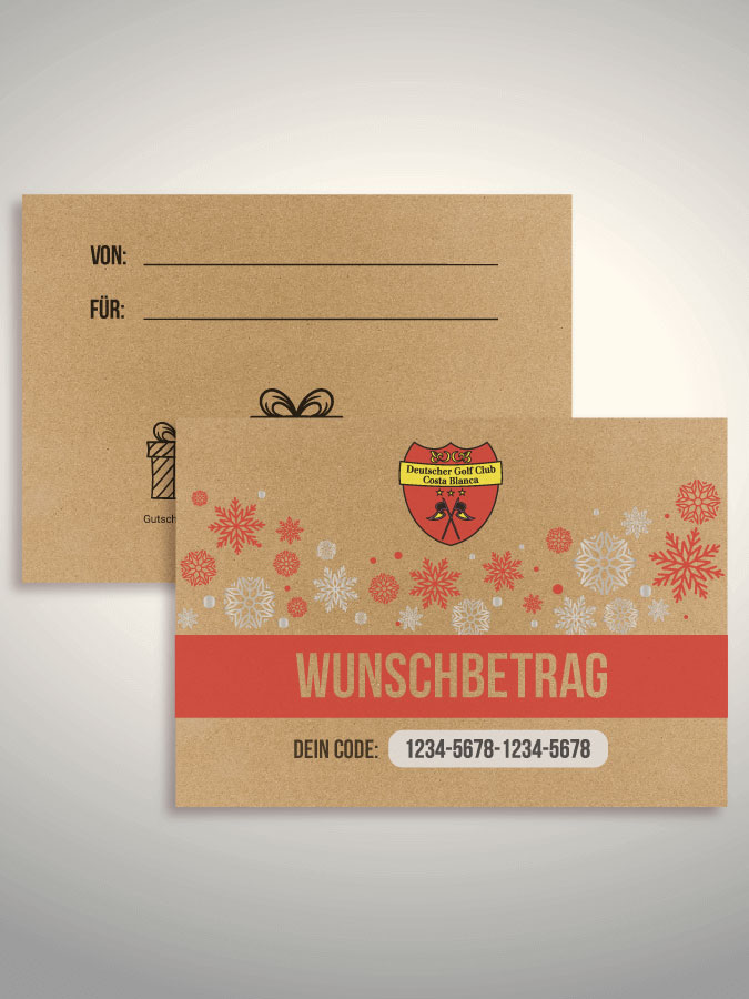 Weihnachtsgutschein per Versand (Kraftpapier)