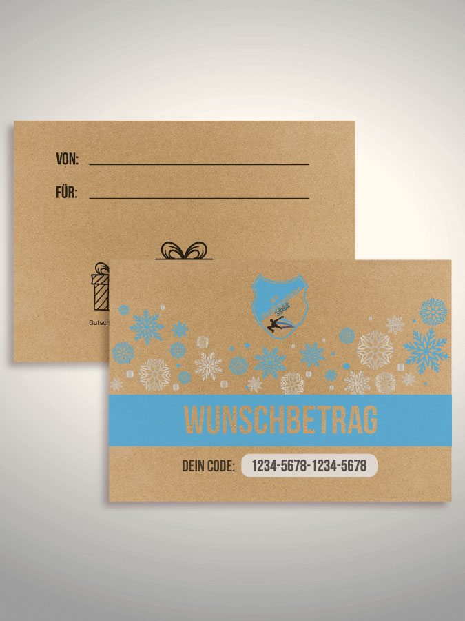 Weihnachtsgutschein per Versand (Kraftpapier)