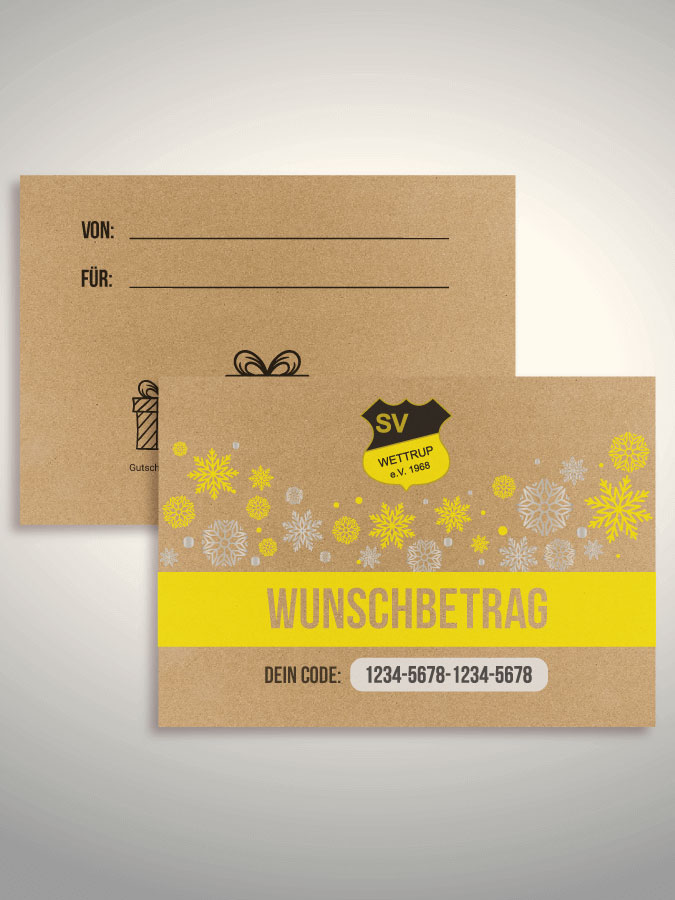 Weihnachtsgutschein per Versand (Kraftpapier)