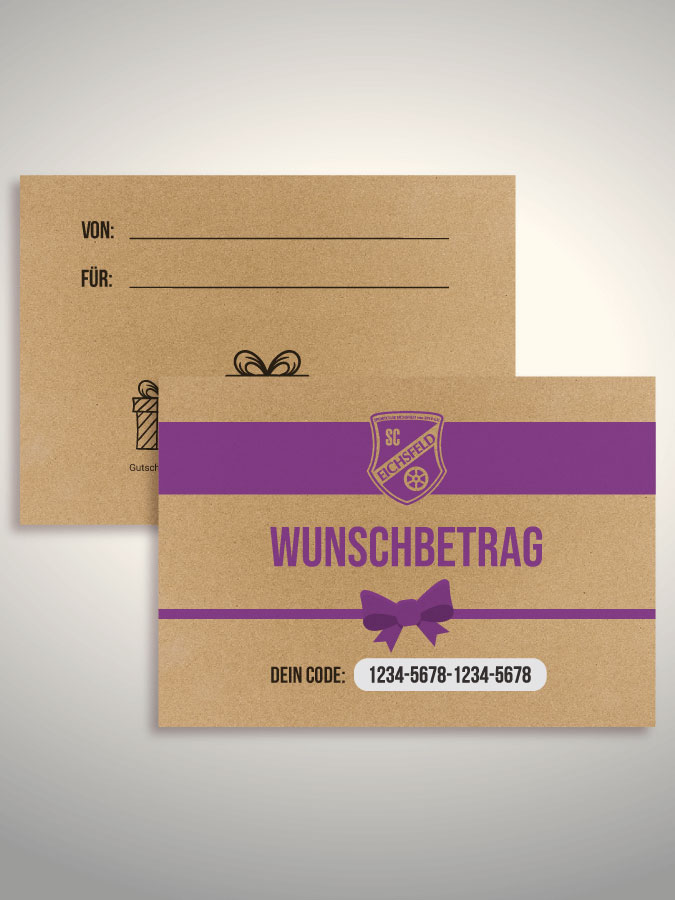 Geschenkgutschein per Versand (Kraftpapier)