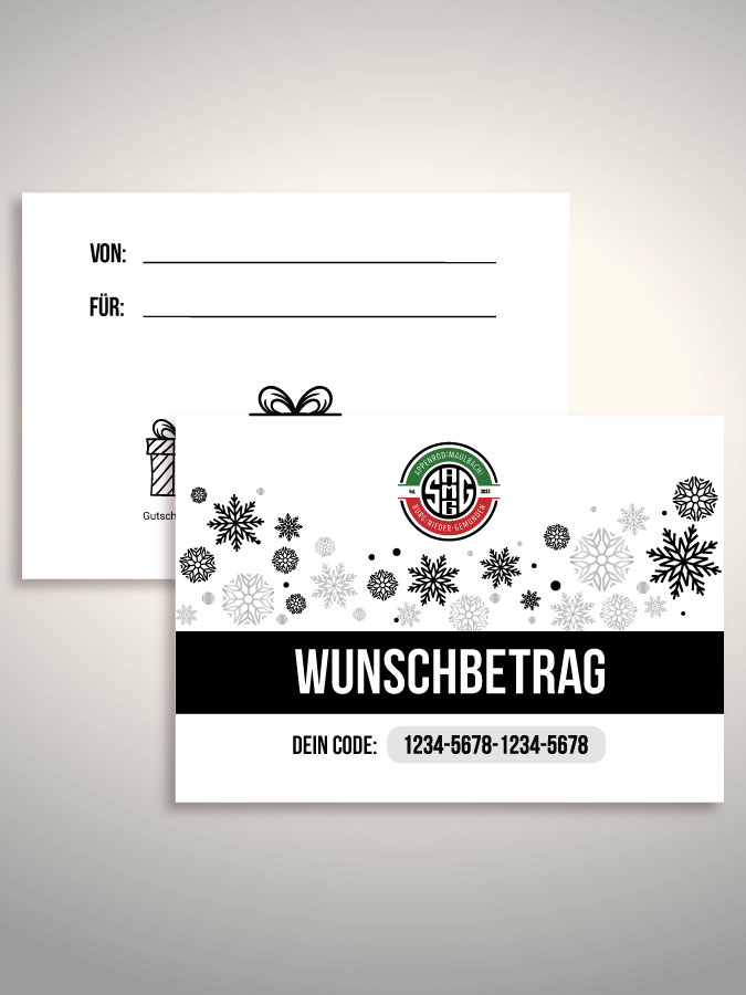Weihnachtsgutschein per Versand (Weiß)