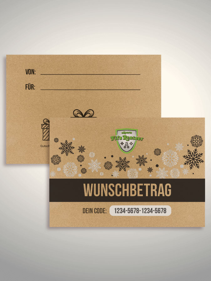 Weihnachtsgutschein per Versand (Kraftpapier)