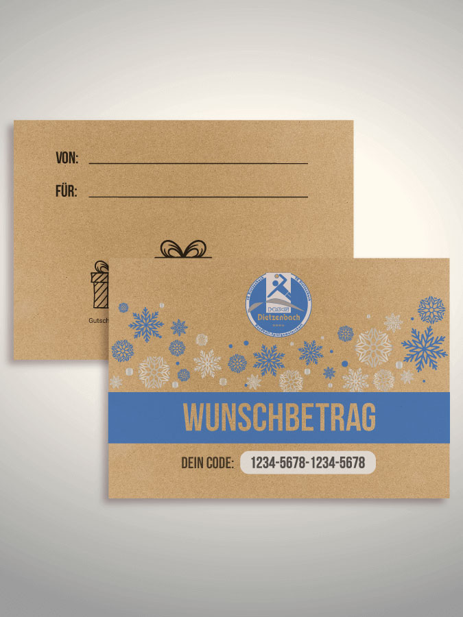 Weihnachtsgutschein per Versand (Kraftpapier)