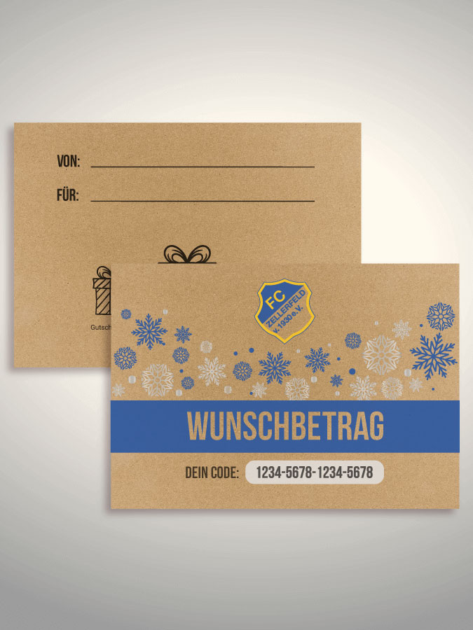 Weihnachtsgutschein per Versand (Kraftpapier)