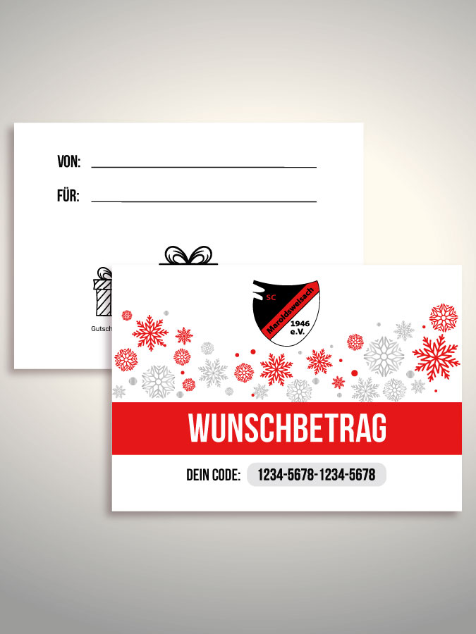 Weihnachtsgutschein per Versand (Weiß)