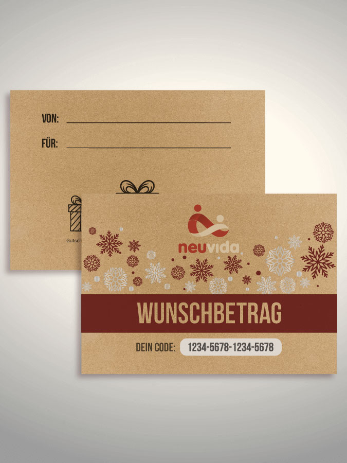 Weihnachtsgutschein per Versand (Kraftpapier)