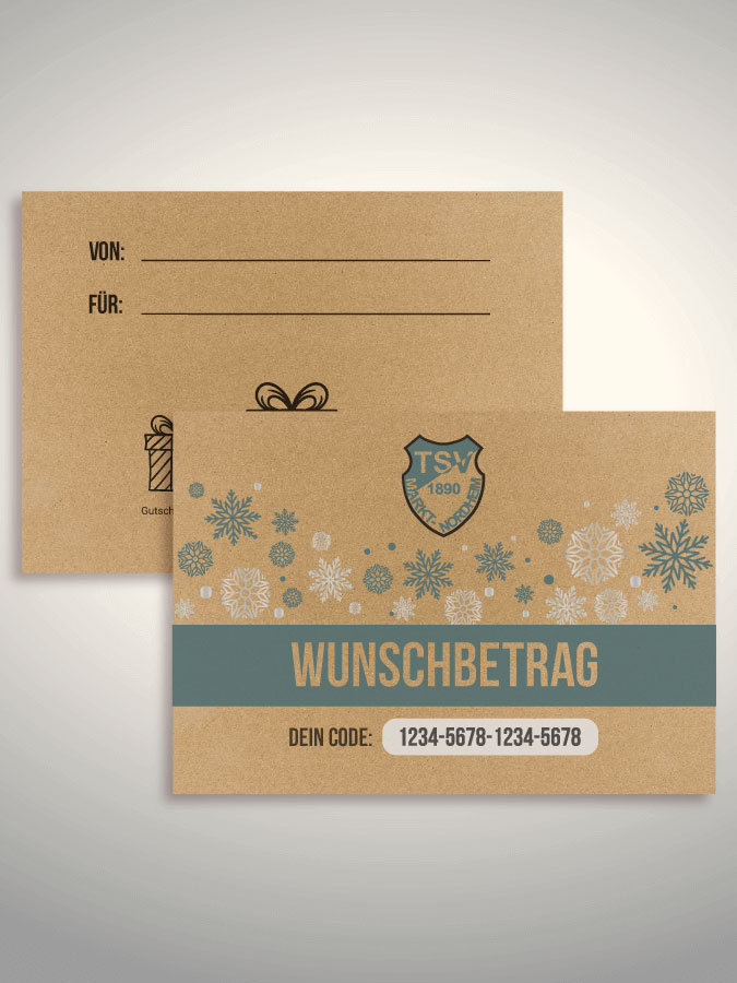 Weihnachtsgutschein per Versand (Kraftpapier)