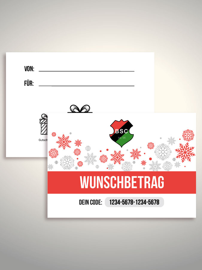 Weihnachtsgutschein per Versand (Weiß)