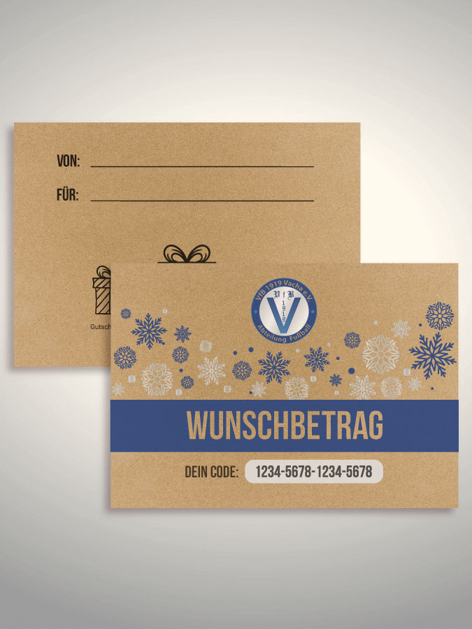 Weihnachtsgutschein per Versand (Kraftpapier)