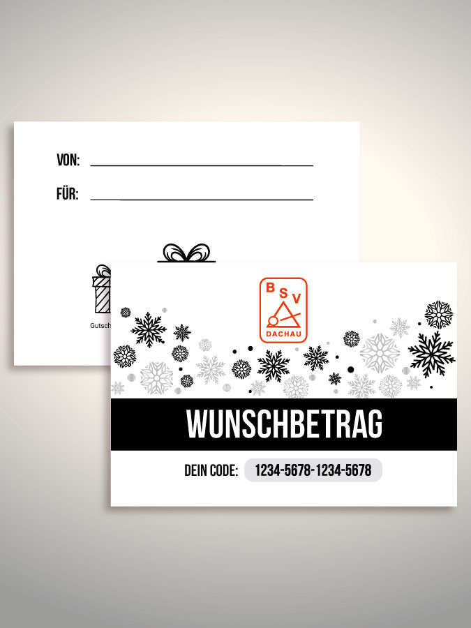 Weihnachtsgutschein per Versand (Weiß)