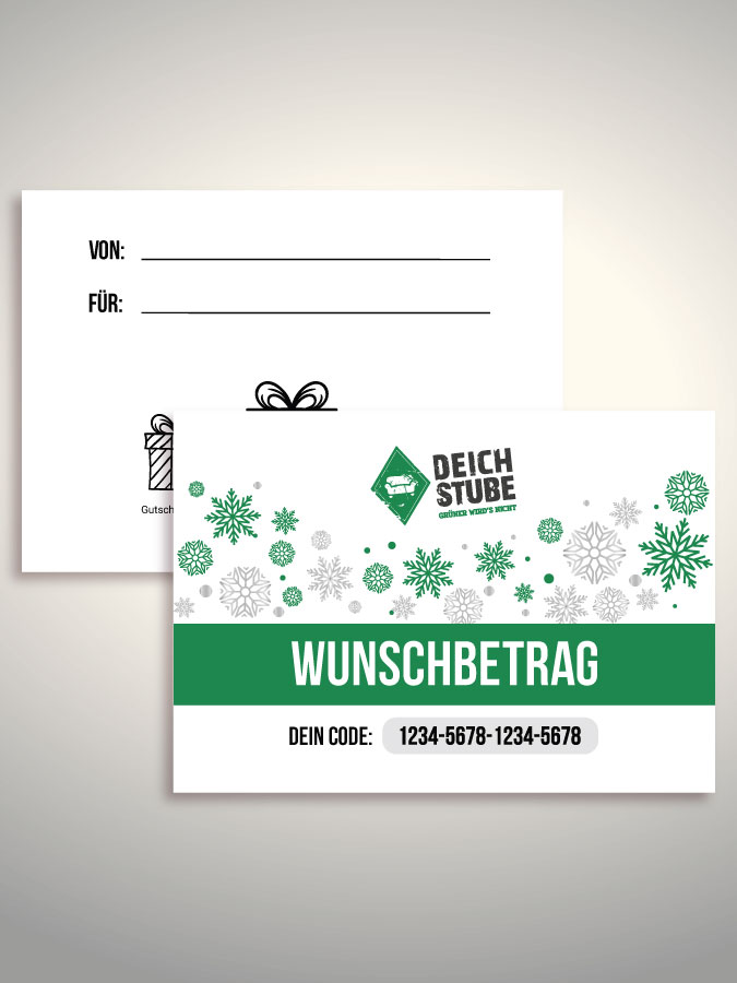 Weihnachtsgutschein per Versand (Weiß)