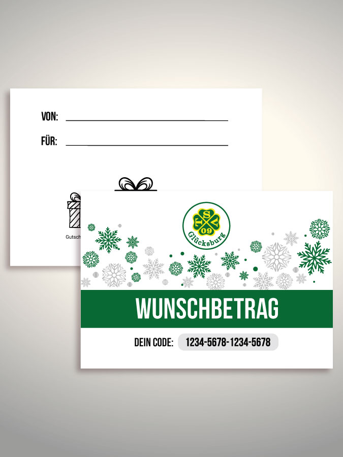 Weihnachtsgutschein per Versand (Weiß)