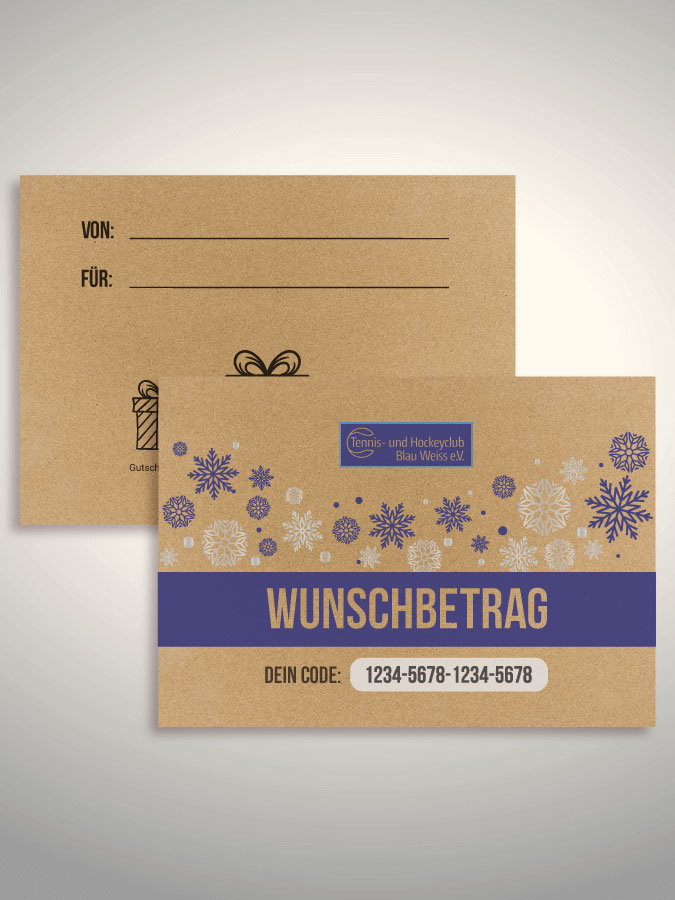 Weihnachtsgutschein per Versand (Kraftpapier)