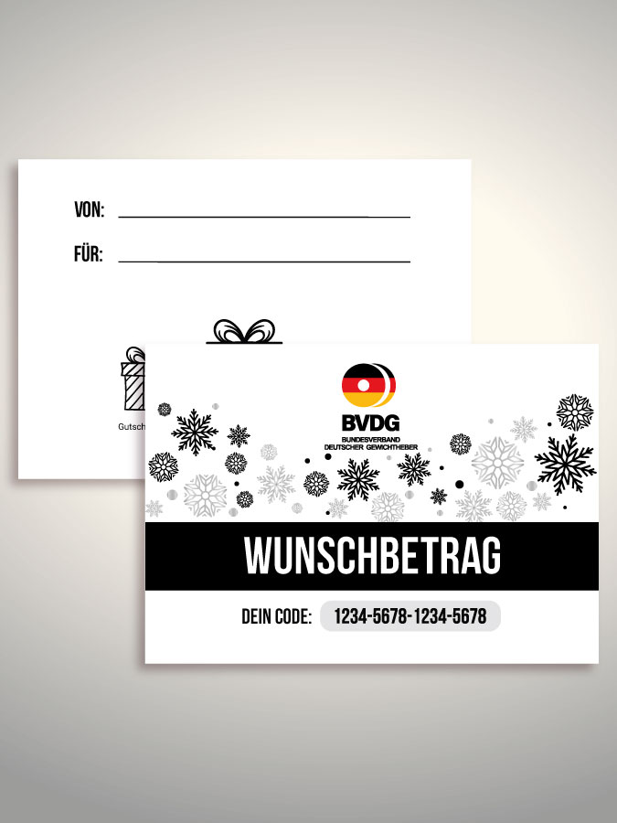 Weihnachtsgutschein per Versand (Weiß)