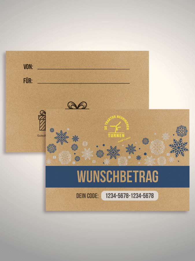 Weihnachtsgutschein per Versand (Kraftpapier)
