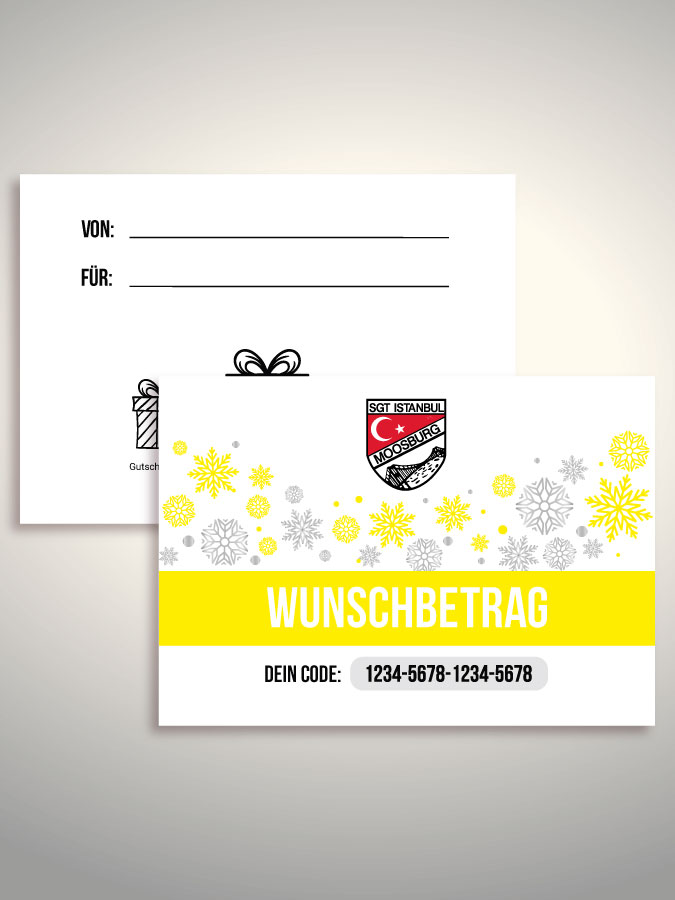 Weihnachtsgutschein per Versand (Weiß)