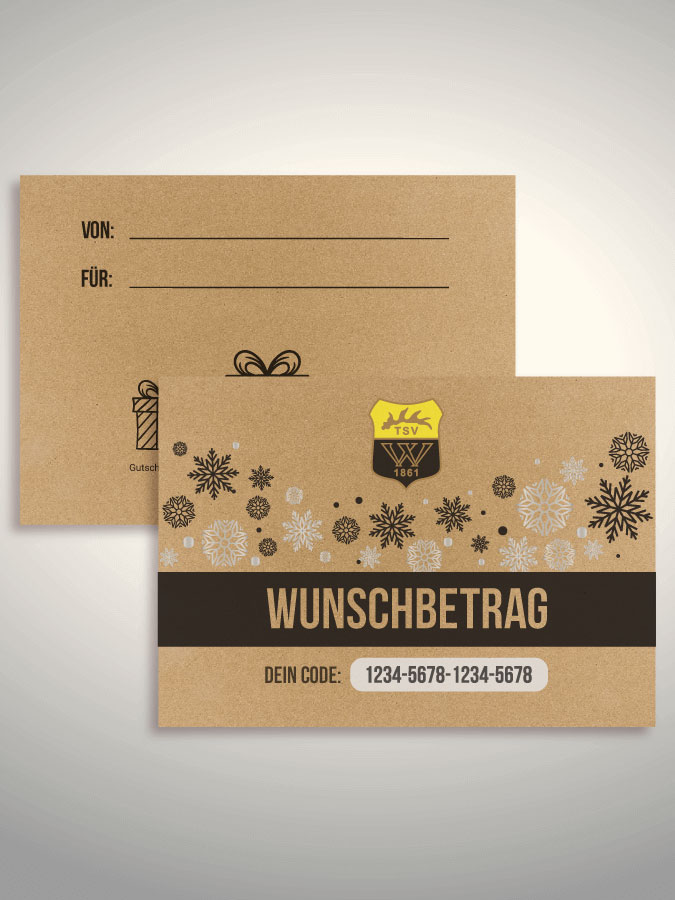 Weihnachtsgutschein per Versand (Kraftpapier)