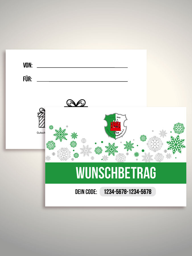 Weihnachtsgutschein per Versand (Weiß)