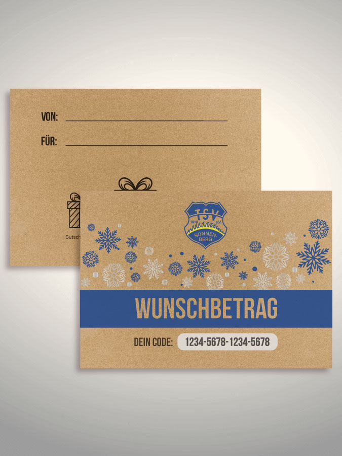 Weihnachtsgutschein per Versand (Kraftpapier)