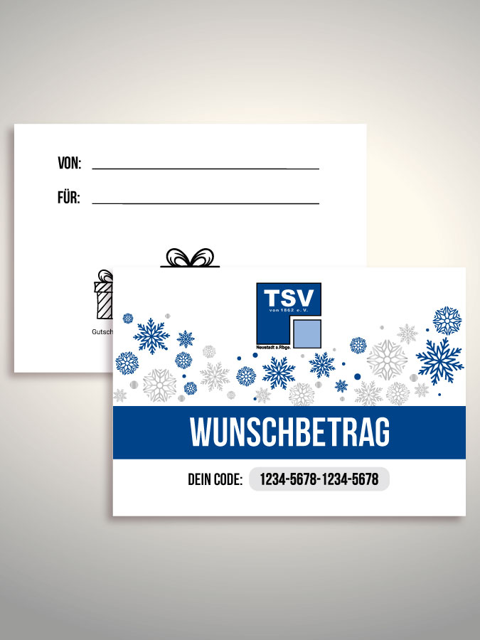Weihnachtsgutschein per Versand (Weiß)