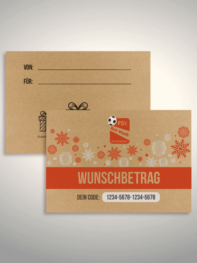 Weihnachtsgutschein per Versand (Kraftpapier)