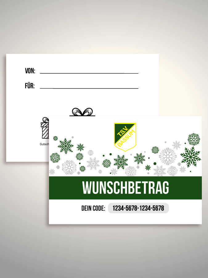 Weihnachtsgutschein per Versand (Weiß)