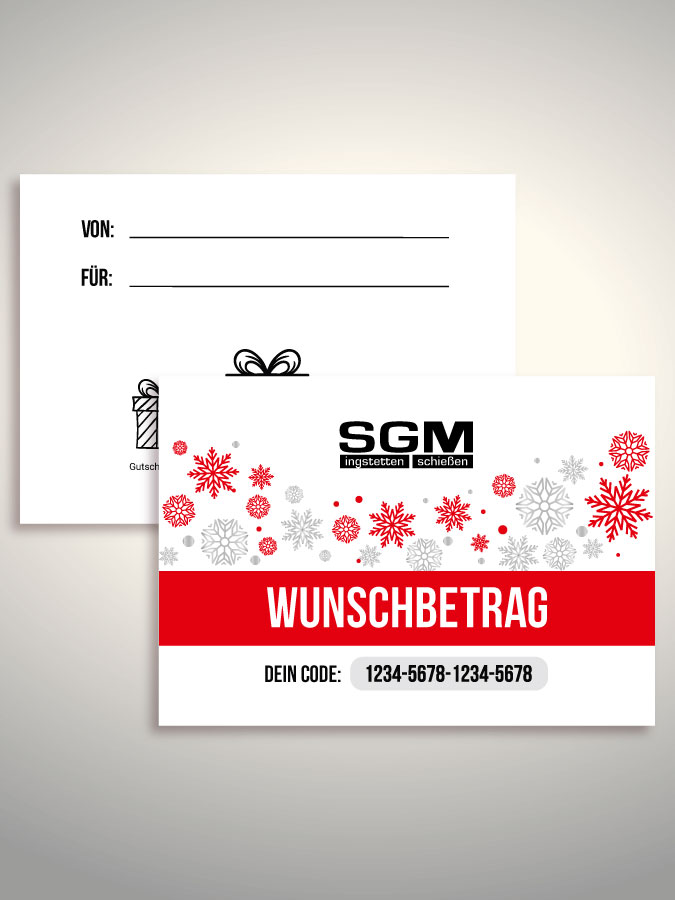 Weihnachtsgutschein per Versand (Weiß)