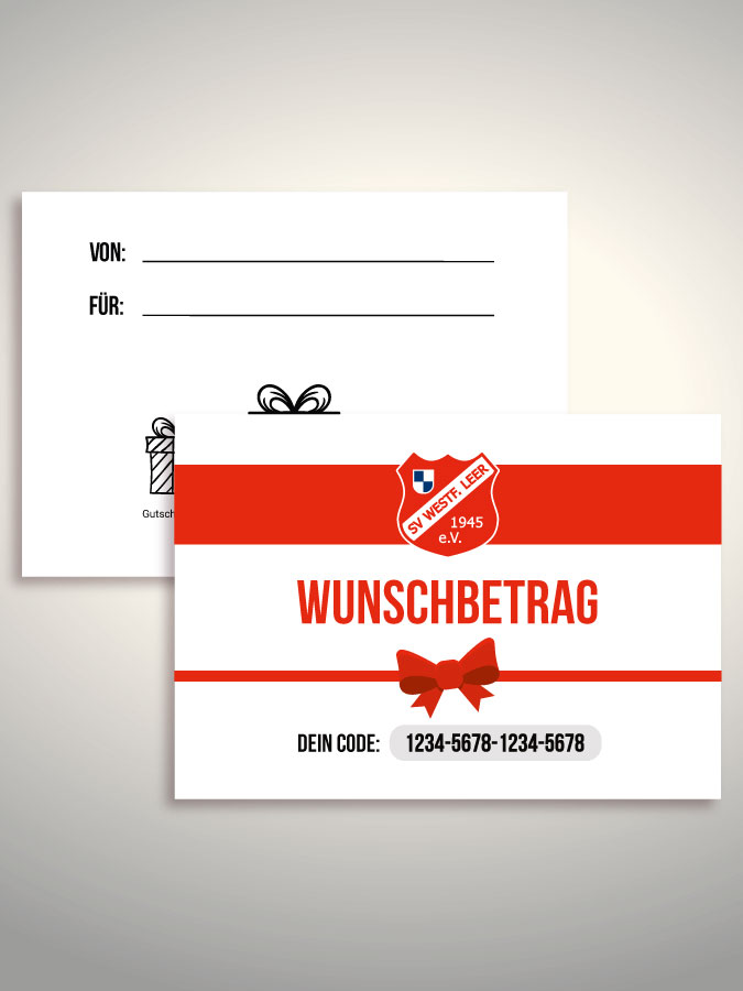 Geschenkgutschein per Versand (Weiß)