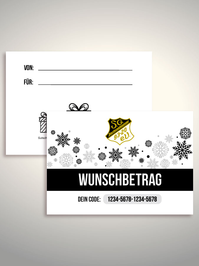 Weihnachtsgutschein per Versand (Weiß)