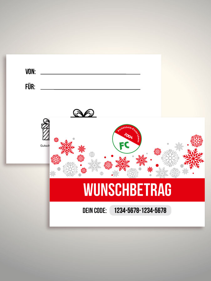 Weihnachtsgutschein per Versand (Weiß)