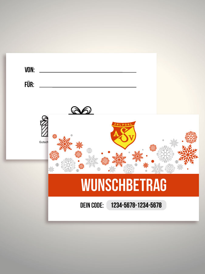 Weihnachtsgutschein per Versand (Weiß)