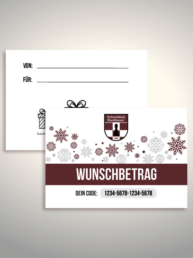 Weihnachtsgutschein per Versand (Weiß)