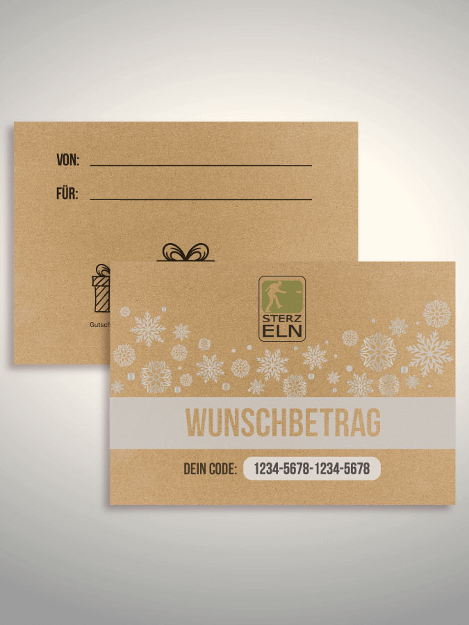 Weihnachtsgutschein per Versand (Kraftpapier)