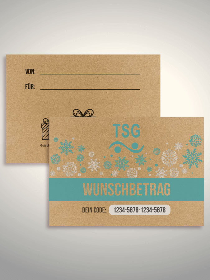 Weihnachtsgutschein per Versand (Kraftpapier)