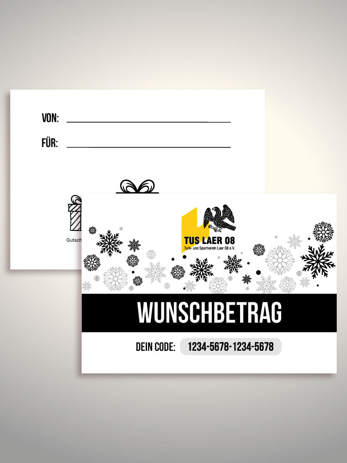 Weihnachtsgutschein per Versand (Weiß)