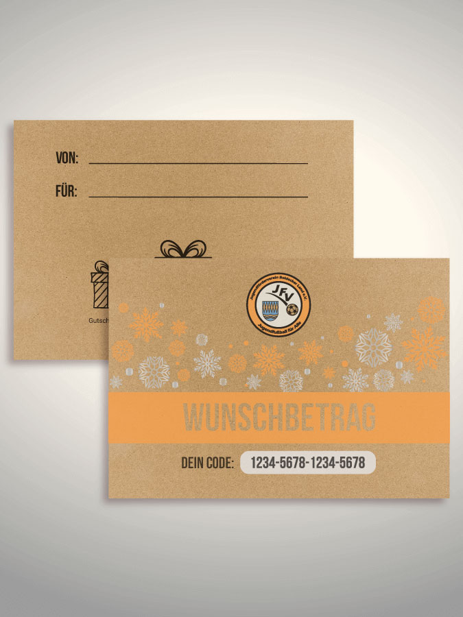 Weihnachtsgutschein per Versand (Kraftpapier)