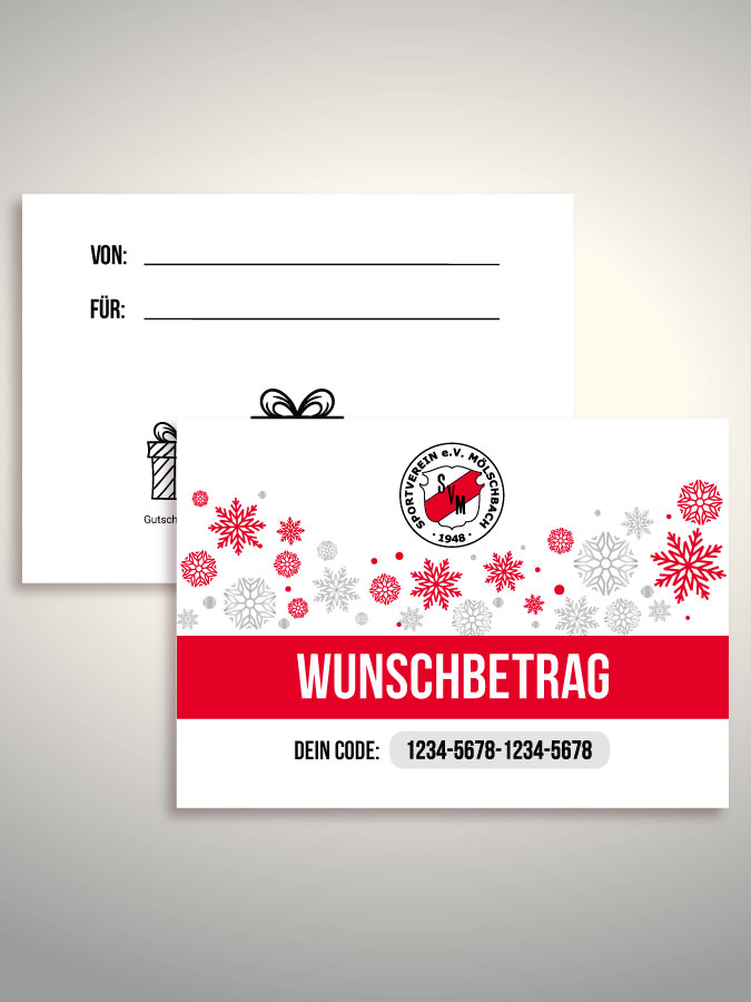 Weihnachtsgutschein per Versand (Weiß)