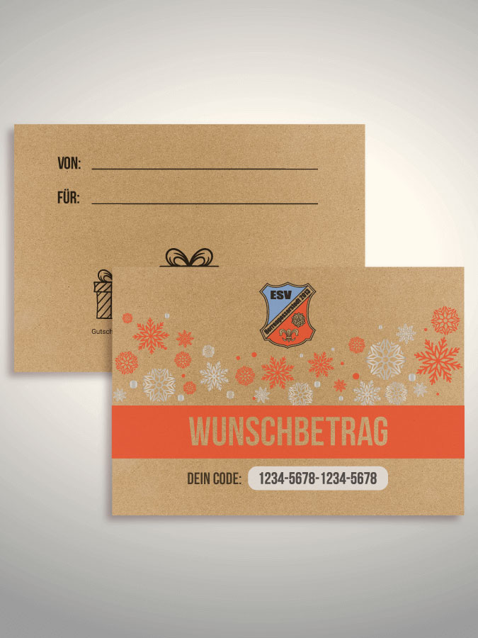 Weihnachtsgutschein per Versand (Kraftpapier)