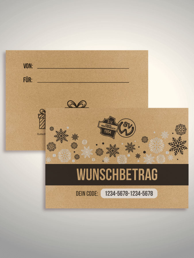 Weihnachtsgutschein per Versand (Kraftpapier)