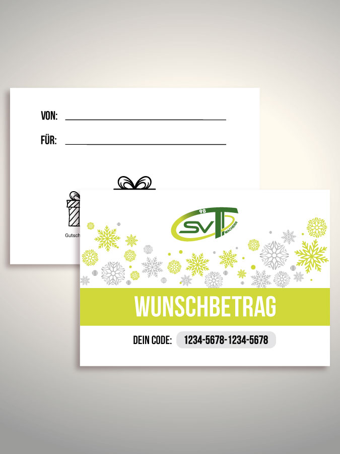 Weihnachtsgutschein per Versand (Weiß)