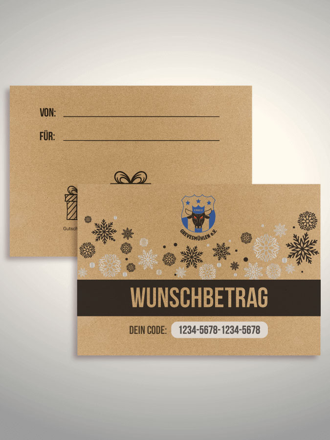 Weihnachtsgutschein per Versand (Kraftpapier)