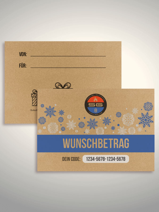 Weihnachtsgutschein per Versand (Kraftpapier)