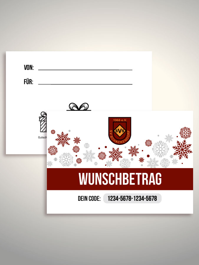 Weihnachtsgutschein per Versand (Weiß)