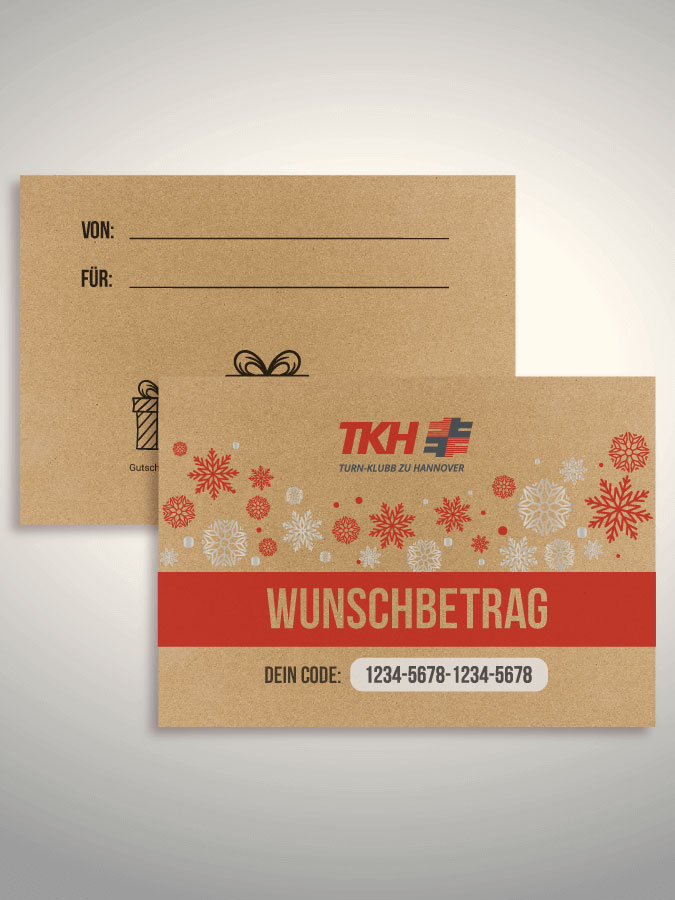 Weihnachtsgutschein per Versand (Kraftpapier)