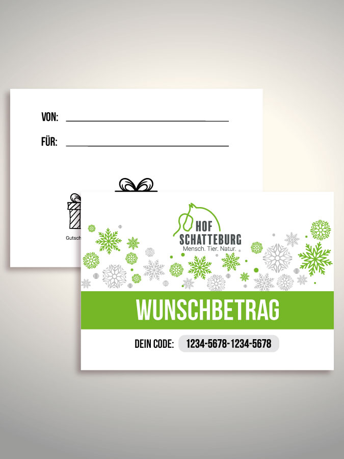 Weihnachtsgutschein per Versand (Weiß)